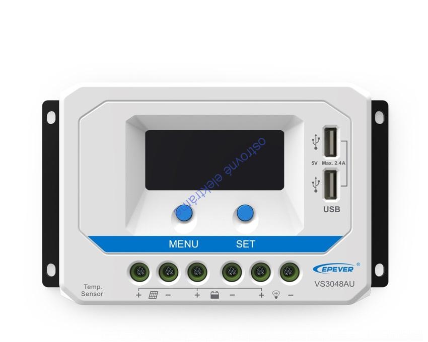 PWM regulátor EP Solar 10A 12/24V s LCD displejom séria VS